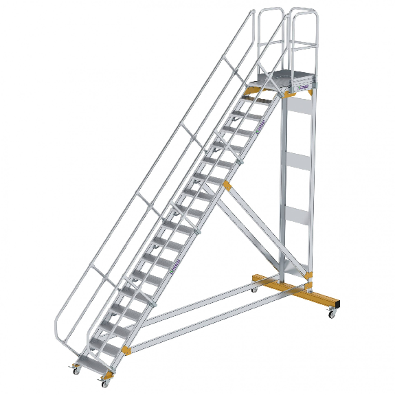 Plattformtreppe fahrbar 45° Stufenbreite 600mm 18 Stufen Plattformtreppe fahrbar 45° Stufenbreite 600mm 18 Stufen-Beschreibung lesen
