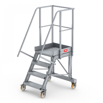 Podesttreppe fahrbar 60° 4 Stufen-Beschreibung lesen