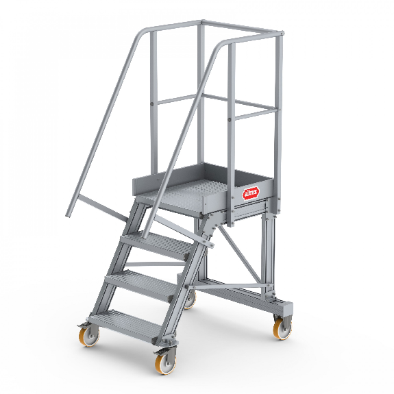 Podesttreppe fahrbar 60° 4 Stufen Podesttreppe fahrbar 60° 4 Stufen-Beschreibung lesen