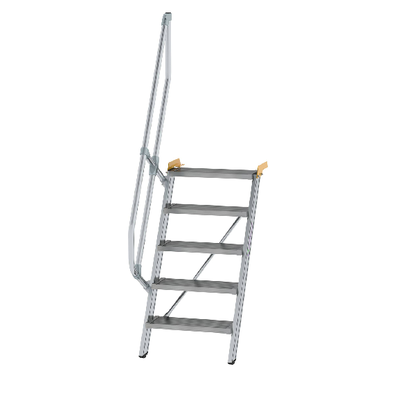 Escaleras 60° con pasamanos, ancho 600 mm, 5 escalones-Leer más