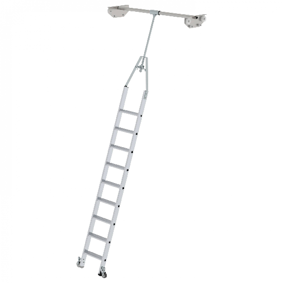 Aluminium-Regalleiter für Doppelregal drehbar 9 Stufen Aluminium-Regalleiter für Doppelregal drehbar 9 Stufen-Beschreibung lesen