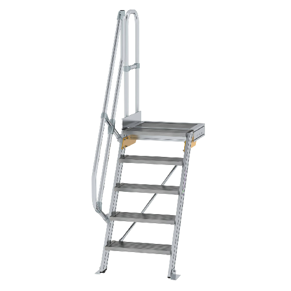 Escaleras con plataforma 60°, pasamanos, ancho 600 mm, 5 escalones-Leer más