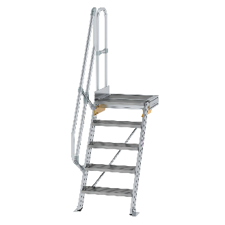 Treppe mit Plattform 60°, Handlauf, 600mm Stufenbreite, 5 Stufen-Beschreibung lesen