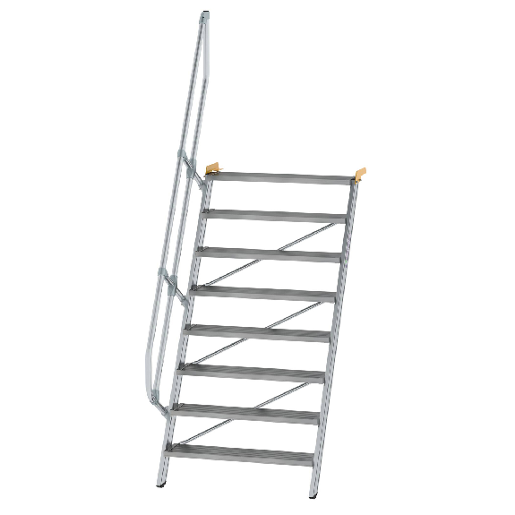 Treppe 60° inkl. Handlauf, 1000mm Stufenbreite, 8 Stufen Treppe 60° inkl. Handlauf, 1000mm Stufenbreite, 8 Stufen-Beschreibung lesen