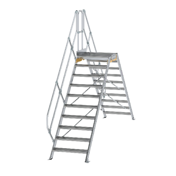 Überstieg 45° inkl. Handlauf, Stufenbreite 800mm, 2x10 Stufen Überstieg 45° inkl. Handlauf, Stufenbreite 800mm, 2x10 Stufen-Beschreibung lesen