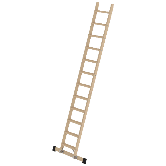 Holz-Anlegeleiter mit Traverse 12 Stufen-Beschreibung lesen