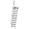Treppe mit Plattform 60°, Handlauf, 600mm Stufenbreite, 11 Stufen