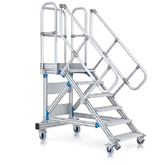 Plattformtreppe fahrbar 45° 1000mm Stufenbreite 7 Stufen-Beschreibung lesen