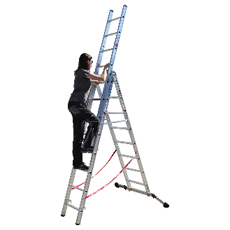 Premium 30766 Mehrzweckleiter, 3-teilig 3x10 Sprossen mit Vario-Traverse-Beschreibung lesen