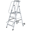 Aluminium-Stehleiter mit Rollen und Griff 4 Stufen Aluminium-Stehleiter mit Rollen und Griff 4 Stufen