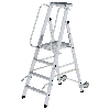 Aluminium-Stehleiter mit Rollen und Griff 4 Stufen