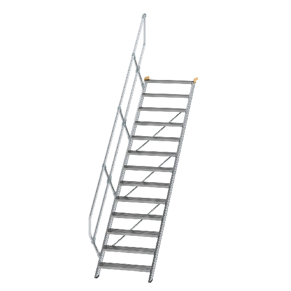 Treppe 45° inkl. Handlauf, 800mm Stufenbreite, 13 Stufen Treppe 45° inkl. Handlauf, 800mm Stufenbreite, 13 Stufen-Beschreibung lesen