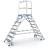 Podestleiter fahrbar mit 2x8 Leichtmetall-Stufen