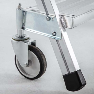 Podestleiter fahrbar mit 2x8 Leichtmetall-Stufen-Beschreibung lesen