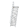 Treppe mit Plattform 60°, Handlauf, 1000mm Stufenbreite, 15 Stufen Treppe mit Plattform 60°, Handlauf, 1000mm Stufenbreite, 15 Stufen