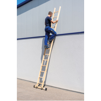 MUNK Holz-Anlegeleiter mit Traverse 12 Sprossen-Beschreibung lesen