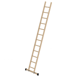MUNK Holz-Anlegeleiter mit Traverse 12 Sprossen-Beschreibung lesen