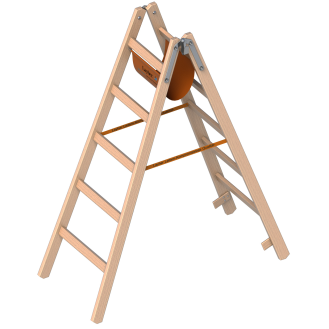Layher 1053 Holzstehleiter nach Ö-Norm Z1501 2x5 Sprossen-Beschreibung lesen