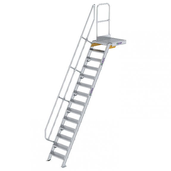 Treppe mit Plattform 60° inkl. einen Handlauf, 600mm Stufenbreite, 14 Stufen Treppe mit Plattform 60° inkl. einen Handlauf, 600mm Stufenbreite, 14 Stufen-Beschreibung lesen
