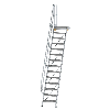 Treppe mit Plattform 60° inkl. einen Handlauf, 600mm Stufenbreite, 14 Stufen