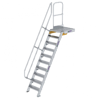Treppe mit Plattform 60°, Handlauf, 600mm Stufenbreite, 10 Stufen-Beschreibung lesen
