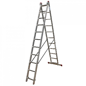 Krause Corda Aluminium-Mehrzweckleiter mit Dreifachfunktion 2x11 Sprossen-Beschreibung lesen