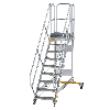 Plattformtreppe fahrbar 45° Stufenbreite 600mm 9 Stufen Plattformtreppe fahrbar 45° Stufenbreite 600mm 9 Stufen
