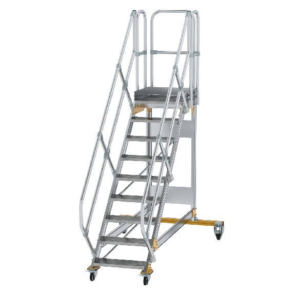Plattformtreppe fahrbar 45° Stufenbreite 600mm 9 Stufen Plattformtreppe fahrbar 45° Stufenbreite 600mm 9 Stufen-Beschreibung lesen