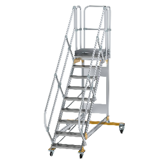 Plattformtreppe fahrbar 45° Stufenbreite 600mm 9 Stufen-Beschreibung lesen
