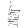 Treppe mit Plattform 60°, Handlauf, 1000mm Stufenbreite, 7 Stufen Treppe mit Plattform 60°, Handlauf, 1000mm Stufenbreite, 7 Stufen