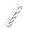 Treppe 45° inkl. Handlauf, 800mm Stufenbreite, 17 Stufen