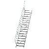 Treppe 45° inkl. Handlauf, 800mm Stufenbreite, 17 Stufen
