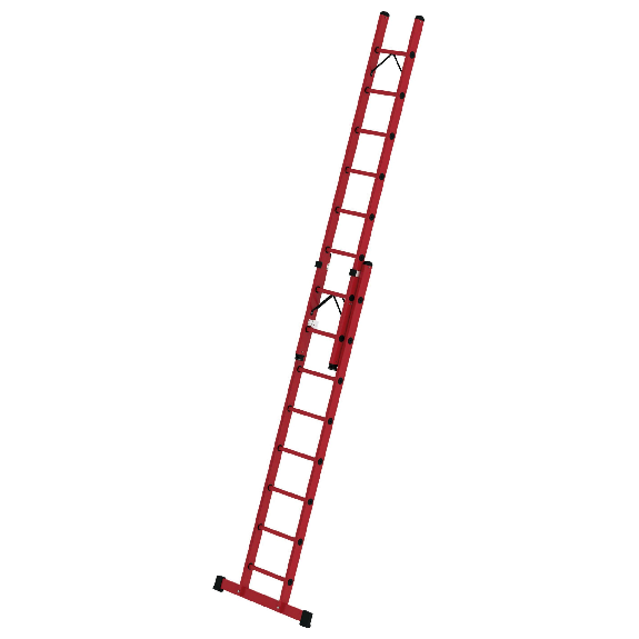 Vollkunststoff Seilzugleiter mit Traverse 2x8 Sprossen Vollkunststoff Seilzugleiter mit Traverse 2x8 Sprossen-Beschreibung lesen