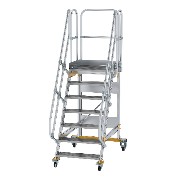 Fahrbare Plattformtreppe 60° mit 7 Stufen-Beschreibung lesen