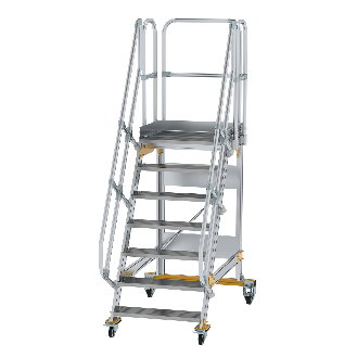 Plattformtreppe fahrbar 60° Stufenbreite 800mm 7 Stufen-Beschreibung lesen