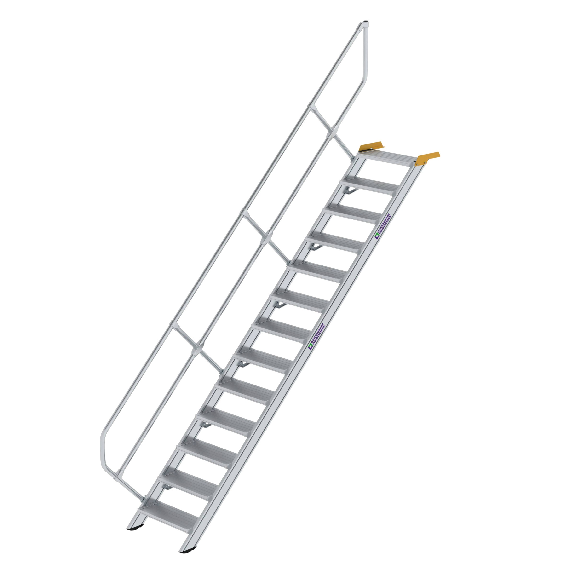 Treppe 45° inkl. Handlauf, 600mm Stufenbreite, 13 Stufen Treppe 45° inkl. Handlauf, 600mm Stufenbreite, 13 Stufen-Beschreibung lesen