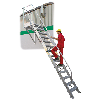 Treppe mit Plattform 60°, Handlauf, 800mm Stufenbreite, 11 Stufen