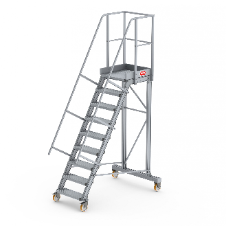 Podesttreppe fahrbar 60° 9 Stufen-Beschreibung lesen