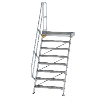 Treppe mit Plattform 60° inkl. einen Handlauf, 1000mm Stufenbreite 8 Stufen-Beschreibung lesen