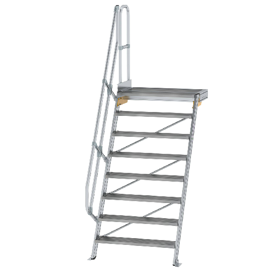 Treppe mit Plattform 60° inkl. einen Handlauf, 1000mm Stufenbreite 8 Stufen Treppe mit Plattform 60° inkl. einen Handlauf, 1000mm Stufenbreite 8 Stufen-Beschreibung lesen