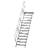 Treppe mit Plattform 45°, Handlauf, 800mm Stufenbreite, 13 Stufen Treppe mit Plattform 45°, Handlauf, 800mm Stufenbreite, 13 Stufen