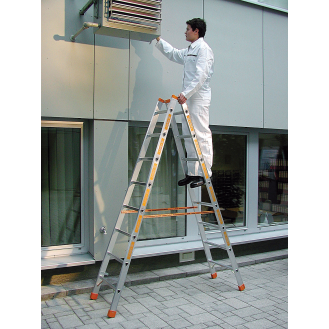 Sprossenstehleiter 2x14 Sprossen-Beschreibung lesen