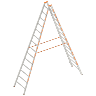 Sprossenstehleiter 2x14 Sprossen-Beschreibung lesen