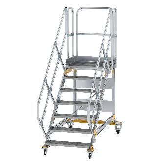 Plattformtreppe fahrbar 45° Stufenbreite 800mm 7 Stufen-Beschreibung lesen