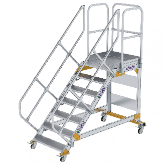 Plattformtreppe fahrbar 45° Stufenbreite 800mm 7 Stufen-Beschreibung lesen