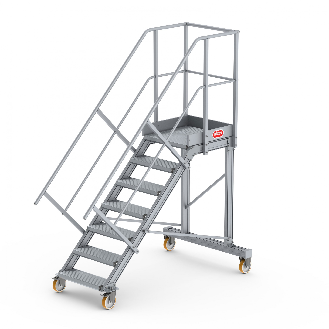 Podesttreppe fahrbar 45° 7 Stufen-Beschreibung lesen