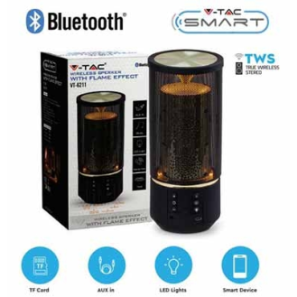 SMART HOME VT-6211 Speaker bluetooth LED 2x3W effetto fiamma portatile multifunzione microfono e ingresso microsd aux - sku 7724-Leggi tutto