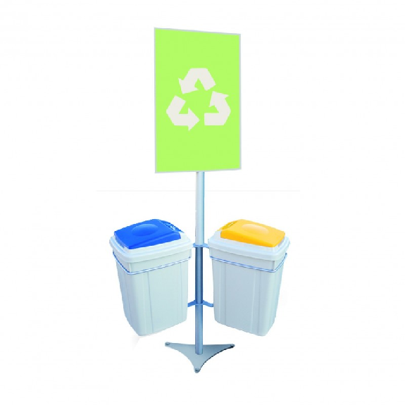 Support sac Eco-lid 2 flux 42 L avec signalétique Support sac Eco-lid 2 flux 42 L avec signalétique-Lire la description