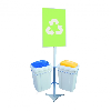 Portabolsas de reciclaje 2 flujos 42 L con señalización