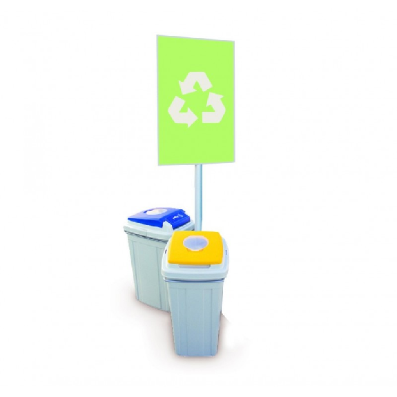 Recycling-Beutelhalter 2-Flow 95 L mit Beschilderung-Beschreibung lesen